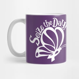 Seize The Day! - White Butterfly Mug